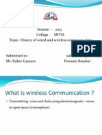 Session - 2013 College - MITM Topic-History of Wired and Wireless Communication