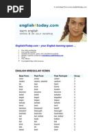 English4Today Irregular Verb List