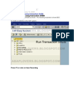 Recording A BDC Using Transaction SHDB