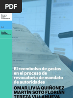 El Reembolso de Gastos en El Proceso de Revocatoria de Mandato de Autoridades