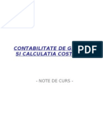 Contabilitate de Gestiune Si Calculatia Costurilor