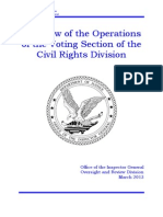 Department of Justice IG Report - A Review of The Operations of The Voting Section of The Civil Rights Division - 3/12/2013