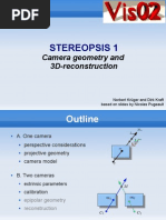 Stereopsis 1: Camera Geometry and 3d-Reconstruction