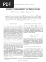 Modelling, Simulation and Analysis of Doubly Fed Induction Generator For Wind Turbines