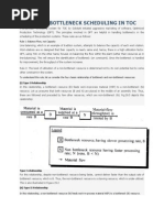 Rules For Bottleneck Scheduling in Toc