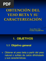 Obtención Del Yeso Beta y Su Caracterización