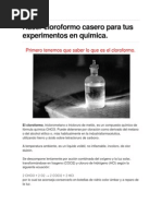 Hacer Cloroformo Casero para Tus Experimentos en Quimica