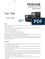 Catalogo de Nobreak SMS Sinus Triad Rack e Torre 1,2 e 3,1 kVA (21001 110417)