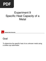 Experiment 9 Specific Heat Capacity of A Metal: Valdosta State University Valdosta State University