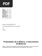 Propiedades de La Materia e Instrumentos de Medición