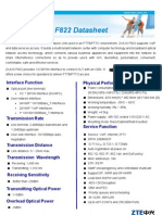 ZXA10 F822 Datasheet: Interface Function Physical Performance