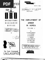 Employment of Armor in Korea Vol 1 Operations Research Study