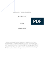 The Detection of Earnings Manipulation by Messod D Beneish (1999)