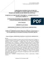 Análise de Viabilidade Econômico-Financeira de Projetos Agropecuários