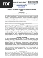 Prediction of Mechanical Properties of Steel Using Artificial Neural Network