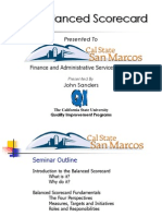 The Balanced Scorecard: Presented To