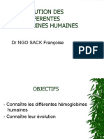 Evolution Des Differentes Hemoglobines Humaines