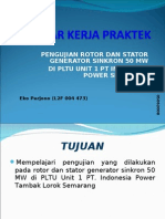 Presentasi: PENGUJIAN ROTOR DAN STATOR GENERATOR SINKRON 50 MW