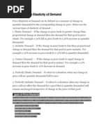 Types of Price Elasticity of Demand