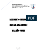 Regimento Interno Da Unidade de Saúde Da Família Vila São Jorge