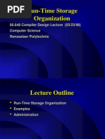 Run-Time Storage Organization: 66.648 Compiler Design Lecture (03/23/98) Computer Science Rensselaer Polytechnic