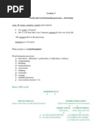 LECTURE 03 Words and Word-Formation Processes Derivation