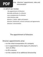 Board Membership - Directors' Appointment, Roles