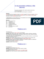 Acentuación de Pronombres Enfáticos y Tilde Diacrítica