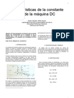 Caracteristicas de La Constante KV de La Maquina DC