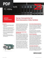 Brocade 415 AND 425 FC Hbas: Server Connectivity For Next-Generation Data Centers