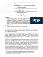 A Structural Equation Model For ICT Usage in Higher Education