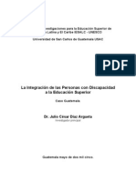 Informe de Discapacidad en Educación Superior en Guatemala