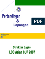 Perencanaan, Pengaturan Tugas Personil Seksi Pertandingan Dan Lapangan Piala Asia 2007.