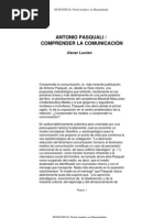 Antonio Pasquali, Comprender La Comunicación - Oscar Lucien