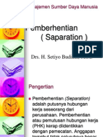 11 Pemberhentian (Saparation) (Manajemen Sumber Daya Manusia)