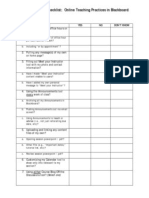 Instructor Presence Checklist: Online Teaching Practices