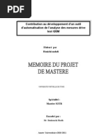 Contribution Au Développement D'un Outil D'automatisation de L'analyse Des Mesures Drive Test GSM