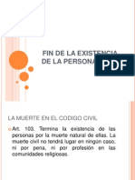 Fin de La Existencia de La Persona Fisica