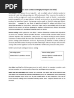 Job Costing and Balance Scorecard Notes