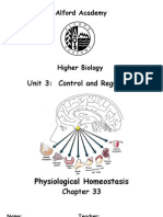 Unit 3: Control and Regulation: Physiological Homeostasis