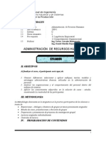 Syllabus Administracion de Recursos Humanos-2011-I