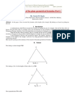 Invention of The Plane Geometrical Formulae-Part I