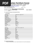 Hindustan Furniture House: Memorandum of Understanding