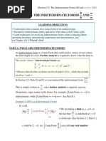 Section 2.5: The Indeterminate Forms 0 0 AND: Learning Objectives