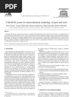 CAE-ECM System For Electrochemical Technology of Parts and Tools