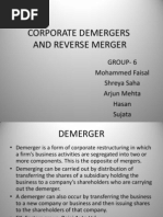 Demerger and Reverse Merger