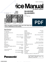 9441 Panasonic SA-AK450P 450PC Sistema de Sonido Con CD Casette Manual de Servicio