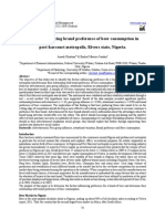 Factors Influencing Brand Preference of Beer Consumption in Port-Harcourt Metropolis, Rivers State, Nigeria