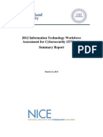 2012 Information Technology Workforce Assessment For Cybersecurity (ITWAC) Summary Report