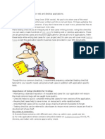 This Is A Testing Checklist For Web and Desktop Applications